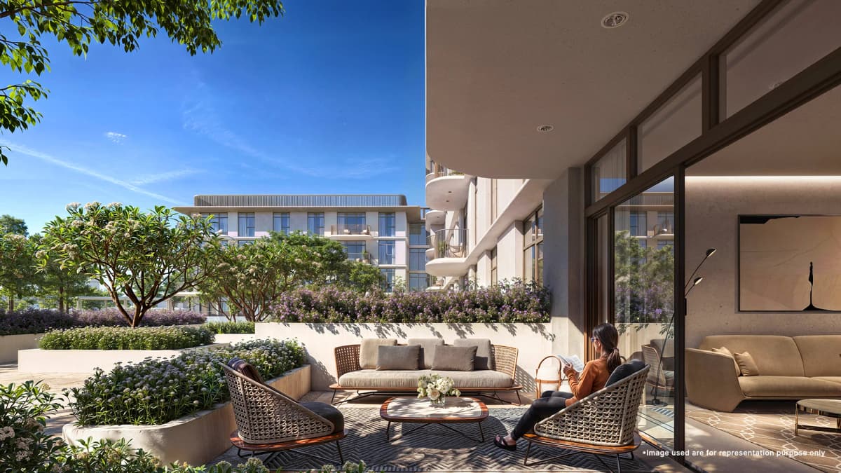 A Garden Alove at Emaar Oceanstar, overlooking Rashid Yachts and Marina's vibrant waterfront.