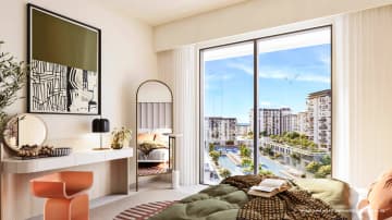 Opulent master bedroom in Emaar Ocean Star, At Rashid Yachts and marina.