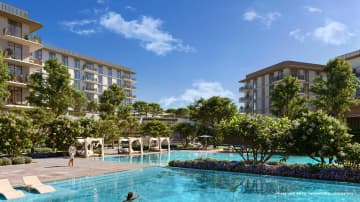 Both Kiddie And Adult Pool at Emaar Ocean Star, featuring colorful water play with safety measures