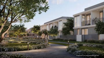 Lush walking lawn area at Greenway Phase Two, Emaar South, inviting leisurely strolls amid nature.