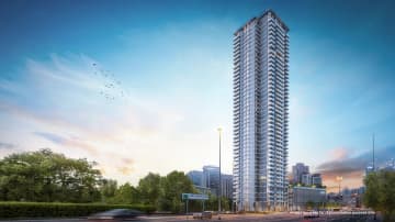 Stunning exterior view of Emaar Golf Heights at Emirates Living, showcasing modern architecture amidst lush greenery