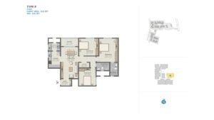 Shobha Neoplois Apartment in Panathur Marathali Bangalore Floor Plan Type P 3 BHK