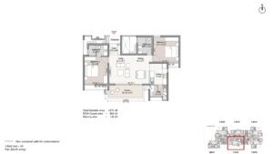 True North by Living walls Apartment in North Bangalore 2 BHK Unit A5