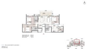 True North by Living walls Apartment in North Bangalore 3 BHK Unit A2