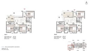 True North by Living walls Apartment in North Bangalore Floor Plan3 bhk Unit A6