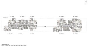 True North by Living walls Apartment in North Bangalore typical floor plan -A 2nd, 4th, 6th, 8th,10th, 12th, 14th, 16th, 20th, 22th, 24th, 26th, 28th, 30th floor-