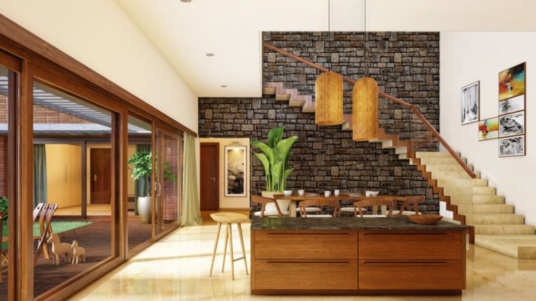 Total Environment - In That Quiet Earth Villa - Feature wall providing the perfect backdrop