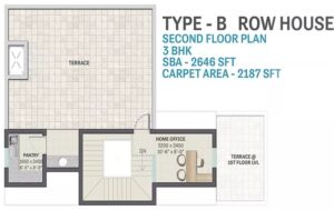 Sobha-Victoria-Park-3bhk-Row-House-Second-Floor-Plan