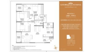 Godrej Athena apartment in indrangar bangalore Floor Plan Block A 3 Bhk Luxe Type 01 Floor G,1,2,3,4