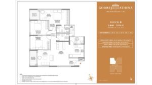 Godrej Athena apartment in indrangar bangalore Floor Plan Block B 3 Bhk Luxe Type 01 Floor G,1,2,3,4