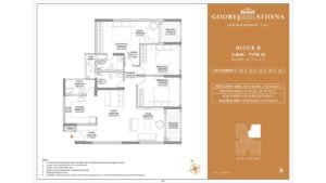 Godrej Athena apartment in indrangar bangalore Floor Plan Block B 3 Bhk Luxe Type 02 Floor G,1,2,3,4