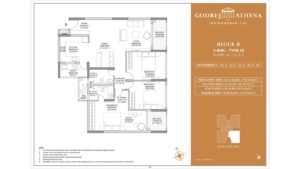 Godrej Athena apartment in indrangar bangalore Floor Plan Block B 3 Bhk Luxe Type 03 Floor G,1,2,3,4