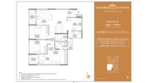 Godrej Athena apartment in indrangar bangalore Floor Plan Block B 3 Bhk Luxe Type 04 Floor G,1,2,3,4