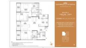 Godrej Athena apartment in indrangar bangalore Floor Plan Block C 3 Bhk Luxe Type 01 Floor G,1,2,3,4