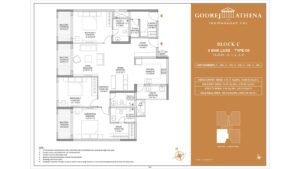 Godrej Athena apartment in indrangar bangalore Floor Plan Block C 3 Bhk Luxe Type 04 Floor G,1,2,3,4