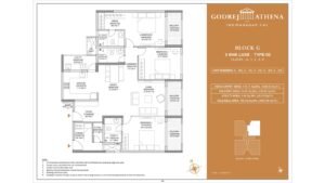 Godrej Athena apartment in indrangar bangalore Floor Plan Block G 3 Bhk Luxe Type 02 Floor G,1,2,3,4