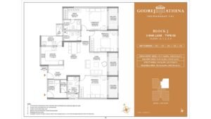 Godrej Athena apartment in indrangar bangalore Floor Plan Block J 3 Bhk Luxe Type 02 Floor G,1,2,3,4