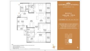 Godrej Athena apartment in indrangar bangalore Floor Plan Block J 3 Bhk Luxe Type 03 Floor G,1,2,3,4