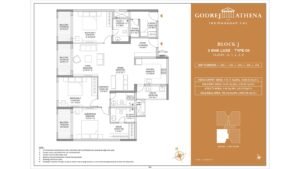 Godrej Athena apartment in indrangar bangalore Floor Plan Block J 3 Bhk Luxe Type 04 Floor G,1,2,3,4