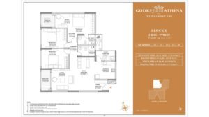 Godrej Athena apartment in indrangar bangalore Floor Plan Block L 3 Bhk Luxe Type 01 Floor G,1,2,3,4