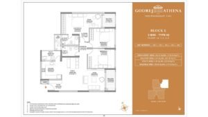 Godrej Athena apartment in indrangar bangalore Floor Plan Block L 3 Bhk Luxe Type 02 Floor G,1,2,3,4