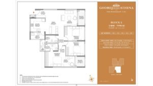 Godrej Athena apartment in indrangar bangalore Floor Plan Block L 3 Bhk Luxe Type 03 Floor G,1,2,3,4