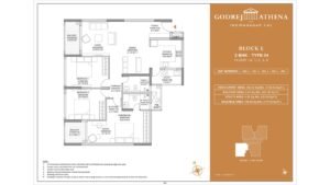 Godrej Athena apartment in indrangar bangalore Floor Plan Block L 3 Bhk Luxe Type 04 Floor G,1,2,3,4