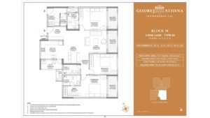 Godrej Athena apartment in indrangar bangalore Floor Plan Block M 3 Bhk Luxe Type 03 Floor G,1,2,3,4