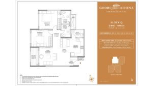 Godrej Athena apartment in indrangar bangalore Floor Plan Block Q 2 Bhk Luxe Type 01 Floor G,1,2,3,4
