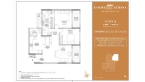 Godrej Athena apartment in indrangar bangalore Floor Plan Block Q 2 Bhk Luxe Type 02 Floor G,1,2,3,4