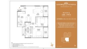 Godrej Athena apartment in indrangar bangalore Floor Plan Block Q 2 Bhk Luxe Type 03 Floor G,1,2,3,4