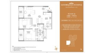 Godrej Athena apartment in indrangar bangalore Floor Plan Block Q 2 Bhk Luxe Type 04 Floor G,1,2,3,4-min