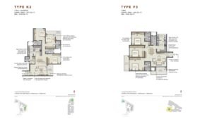 sobha infinia apartment in bangalore copy floor plan type K2 & type P3