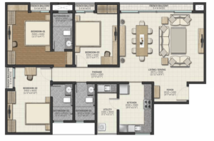 Sobha-Arena-3-BHK-Floor-Plan