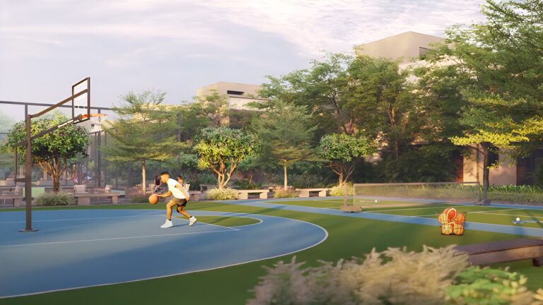 Rivera UNO Row Villa in Whitefield Bangalore Half Basket Ball Court & Pickle ball Court