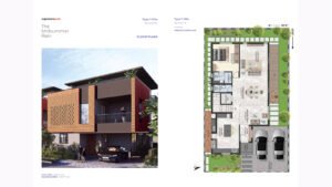 Capstone Life Midsummer Rain villa in Off IVC Road in Bangalore floor plan 40 X 67 ft. Villa 1 ground floor
