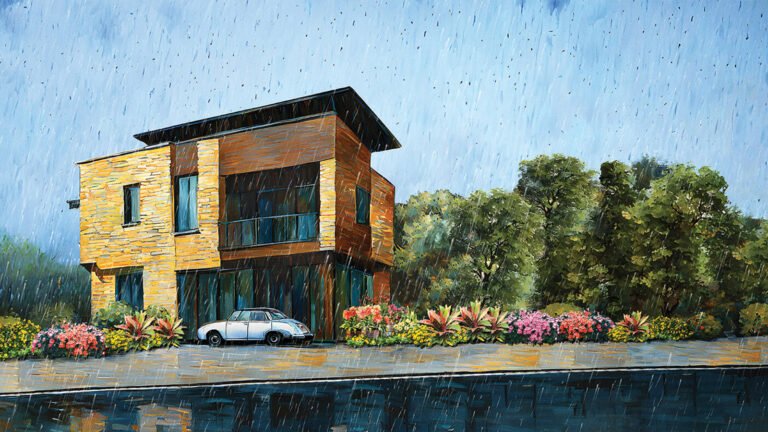 Capstone Life Midsummer Rain villa in Off IVC Road in Bangalore vector image