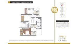 Ebony at Brigade Orchards Apartment in Devanahalli, Bangalore 3 BHK + Private Terrace (type - A2)