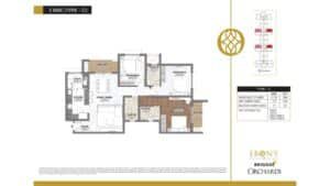 Ebony at Brigade Orchards Apartment in Devanahalli, Bangalore 3 BHK Type C