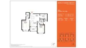 Barce at Godrej MSR City Apartment in North Bangalore floor plan 2 BHK 1st & 2nd floor 80