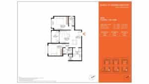 Barce at Godrej MSR City Apartment in North Bangalore floor plan 2 BHK 1st & 2nd floor 82