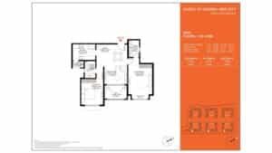 Barce at Godrej MSR City Apartment in North Bangalore floor plan 2 BHK 1st & 2nd floor 87