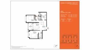 Barce at Godrej MSR City Apartment in North Bangalore floor plan 2 BHK 1st & 2nd floor 89