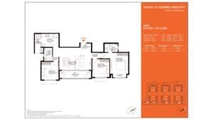 Barce at Godrej MSR City Apartment in North Bangalore floor plan 3 BHK 1st & 2nd floor. 88