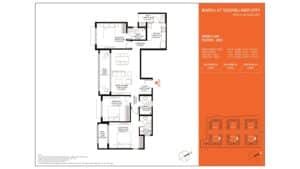 Barce at Godrej MSR City Apartment in North Bangalore floor plan 3 BHK 2nd floor