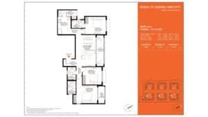 Barce at Godrej MSR City Apartment in North Bangalore floor plan 3 BHK Luxe 1st & 2nd floor 93