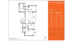 Barce at Godrej MSR City Apartment in North Bangalore floor plan 3 BHK Luxe 3 & 15 floor