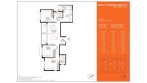 Barce at Godrej MSR City Apartment in North Bangalore floor plan 3 BHK foors 3 to 15