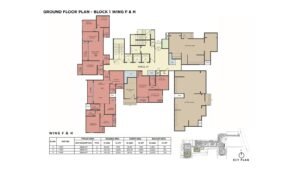 Sattva Lumina Apartment in Bangalore Ground Floor Plan Block1 Wing F & H