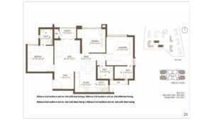 Embassy Edge apartment in embassy spring north bangalore floor plan 3 BHK 3T SA 1343.3 sqft